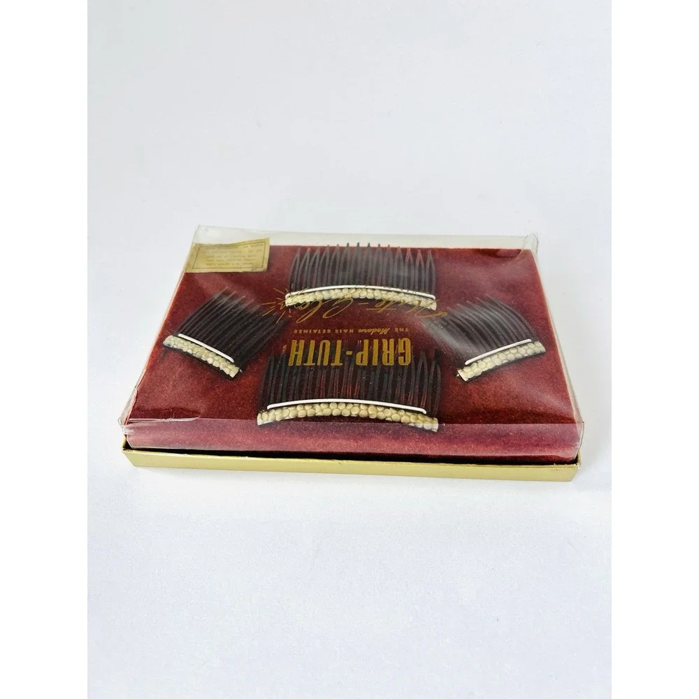 Vintage‎ Grip-Tuth Nite-Glo Glow In The Dark Tortoiseshell Hair Combs In Box